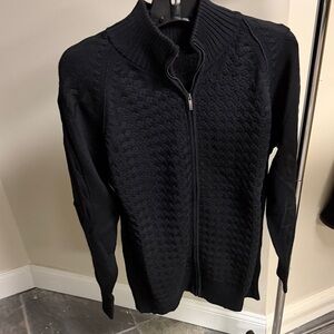 Men's Black Sweater with Full Zip